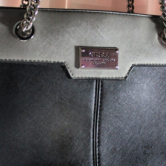 Guess Capra Colorblock Shoulder Bag, Satchel, Black & Gray - Picture 2 of 15